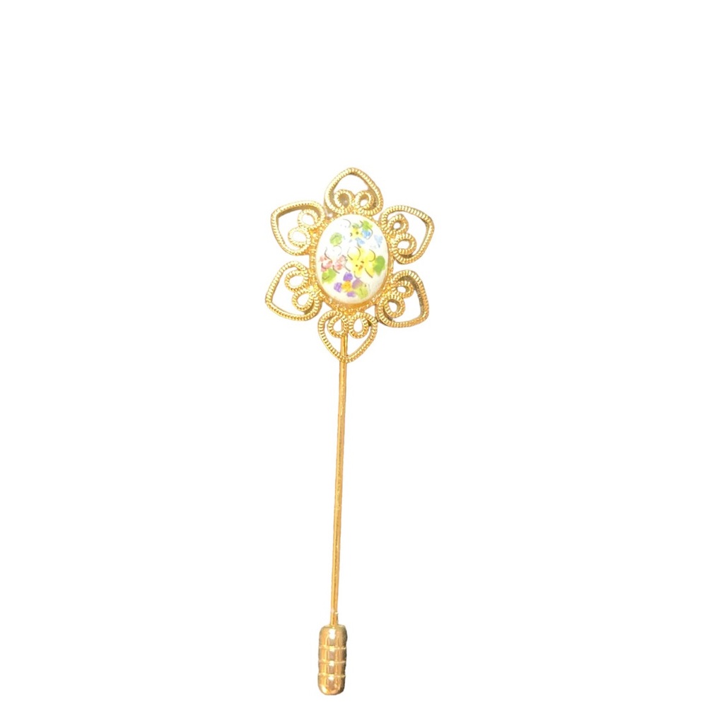 Vintage gold tone stick pin